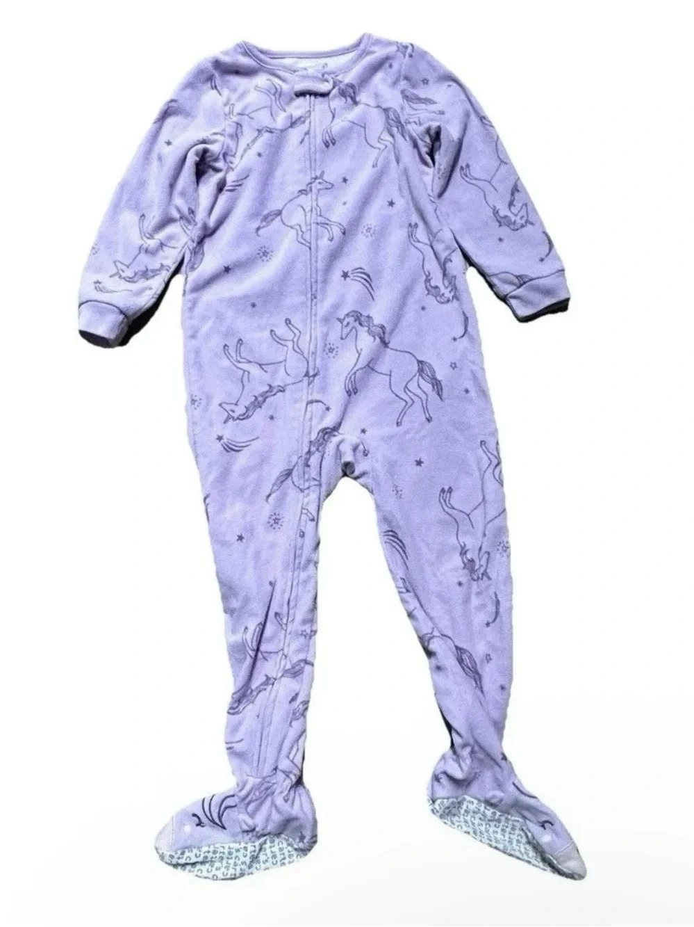 Toddler Girl Footie Pajamas 2 Fleece Winter Cold Weather Size 4T